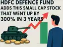 HDFC Defence Fund picks up smallcap stock that surged 300% in 3 years